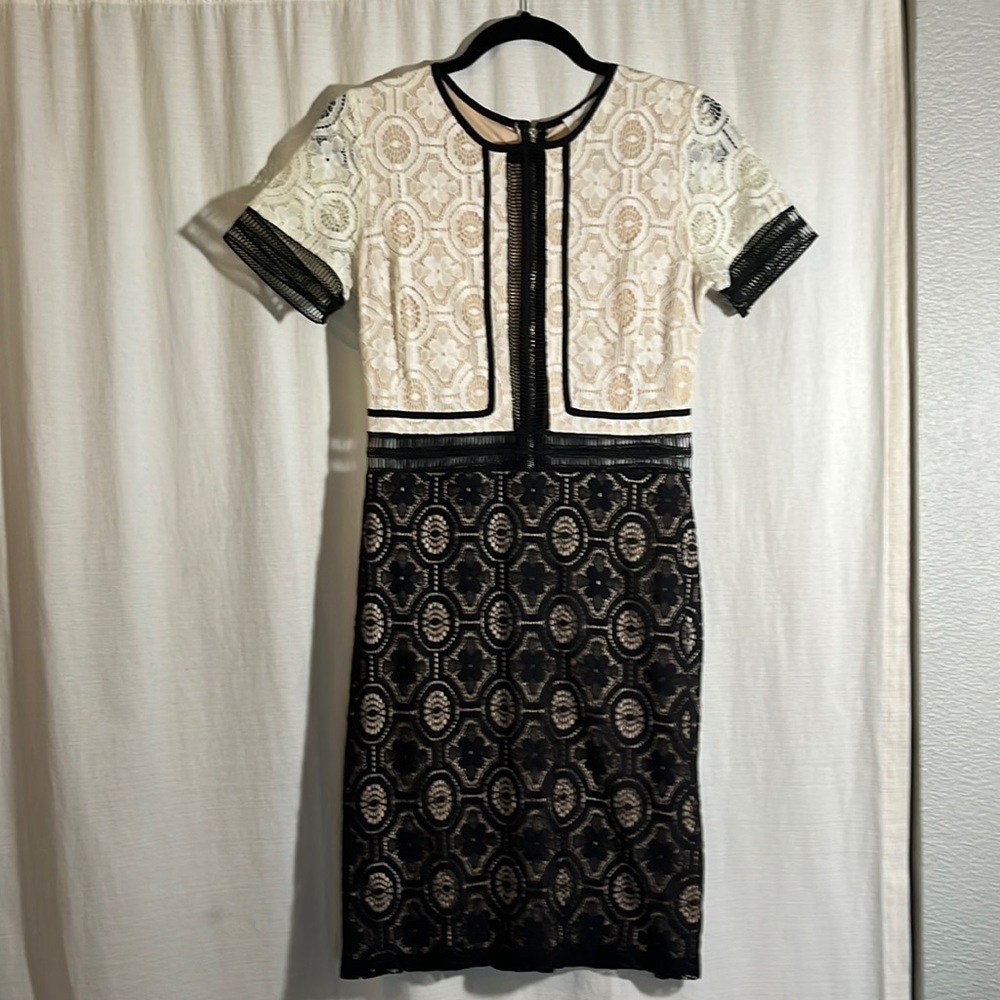 Mystic•Los Angeles Black & White Lace Dress, fits like 2/XS